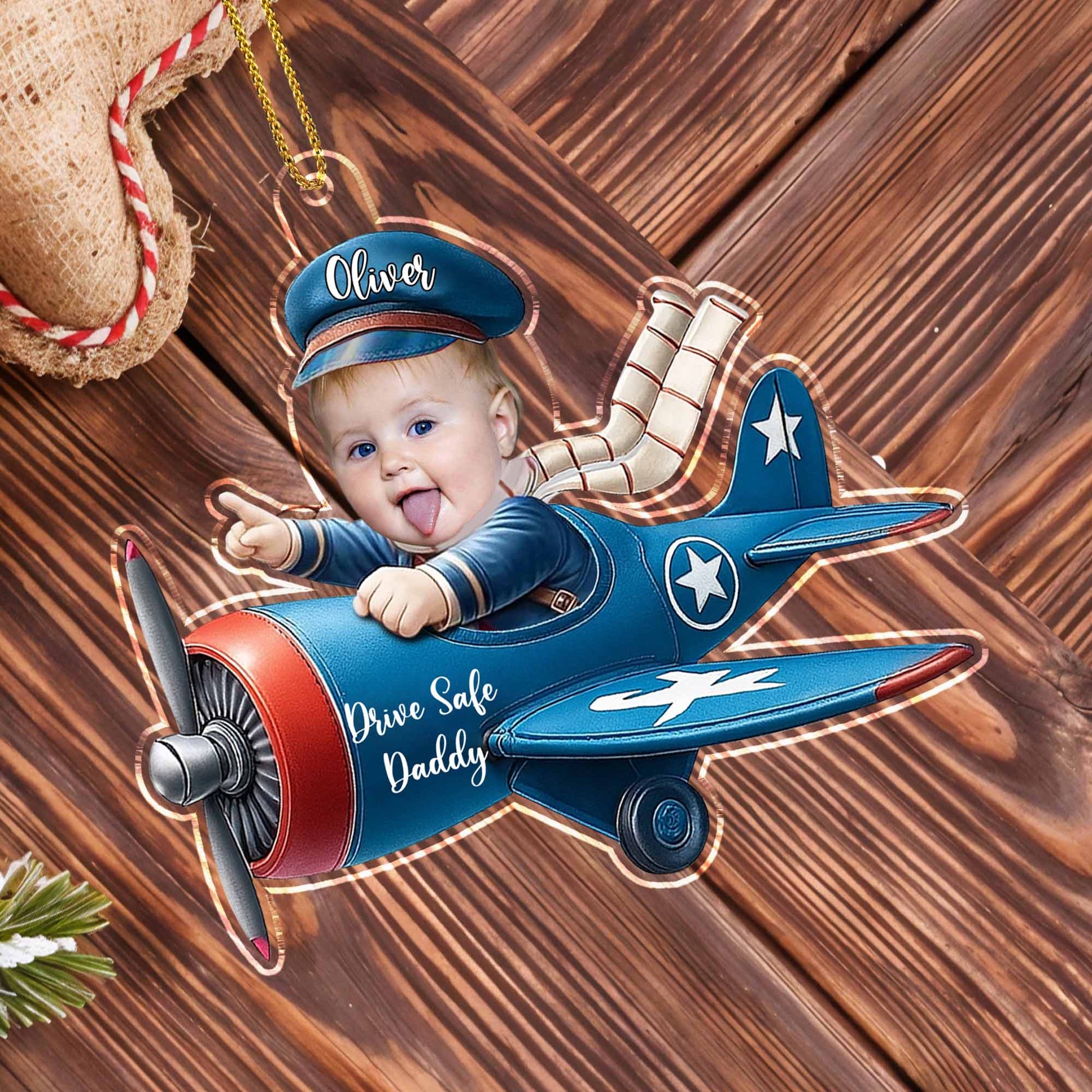 Drive Safe Daddy Baby Pilot Ornament
