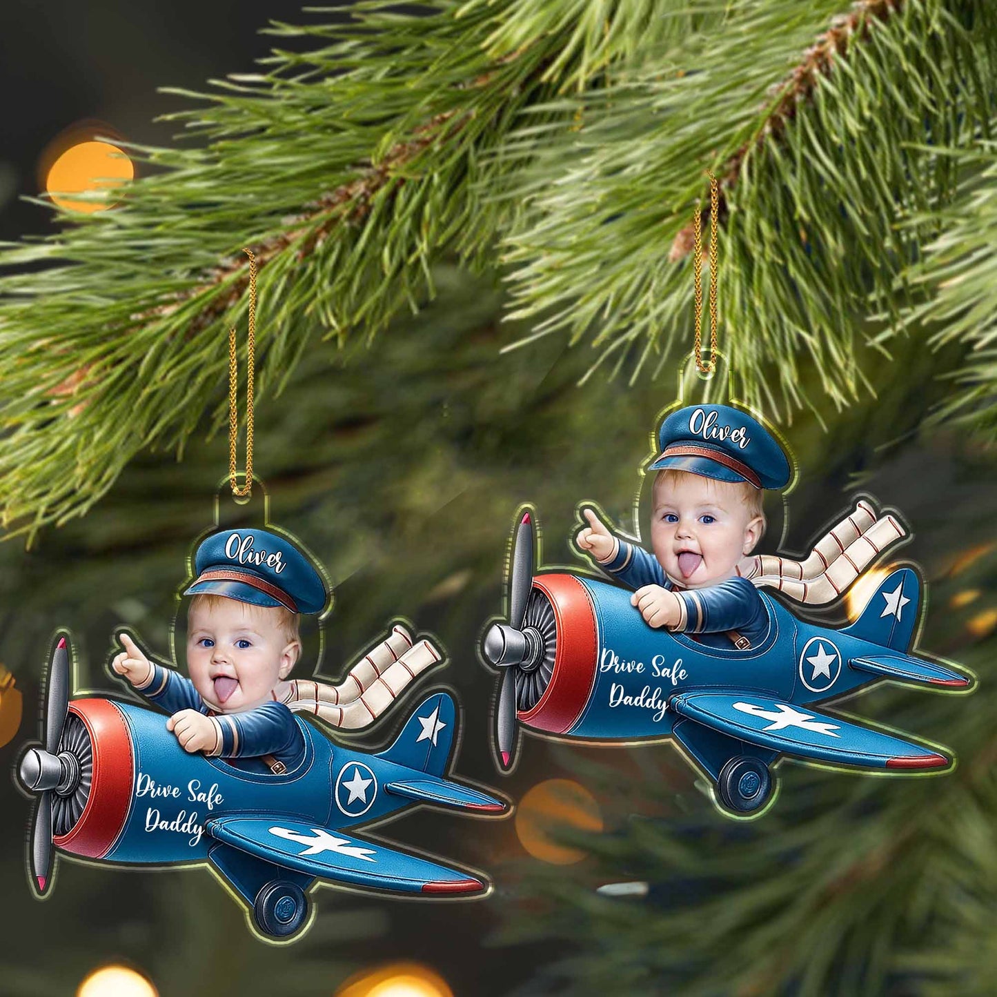 Drive Safe Daddy Baby Pilot Ornament