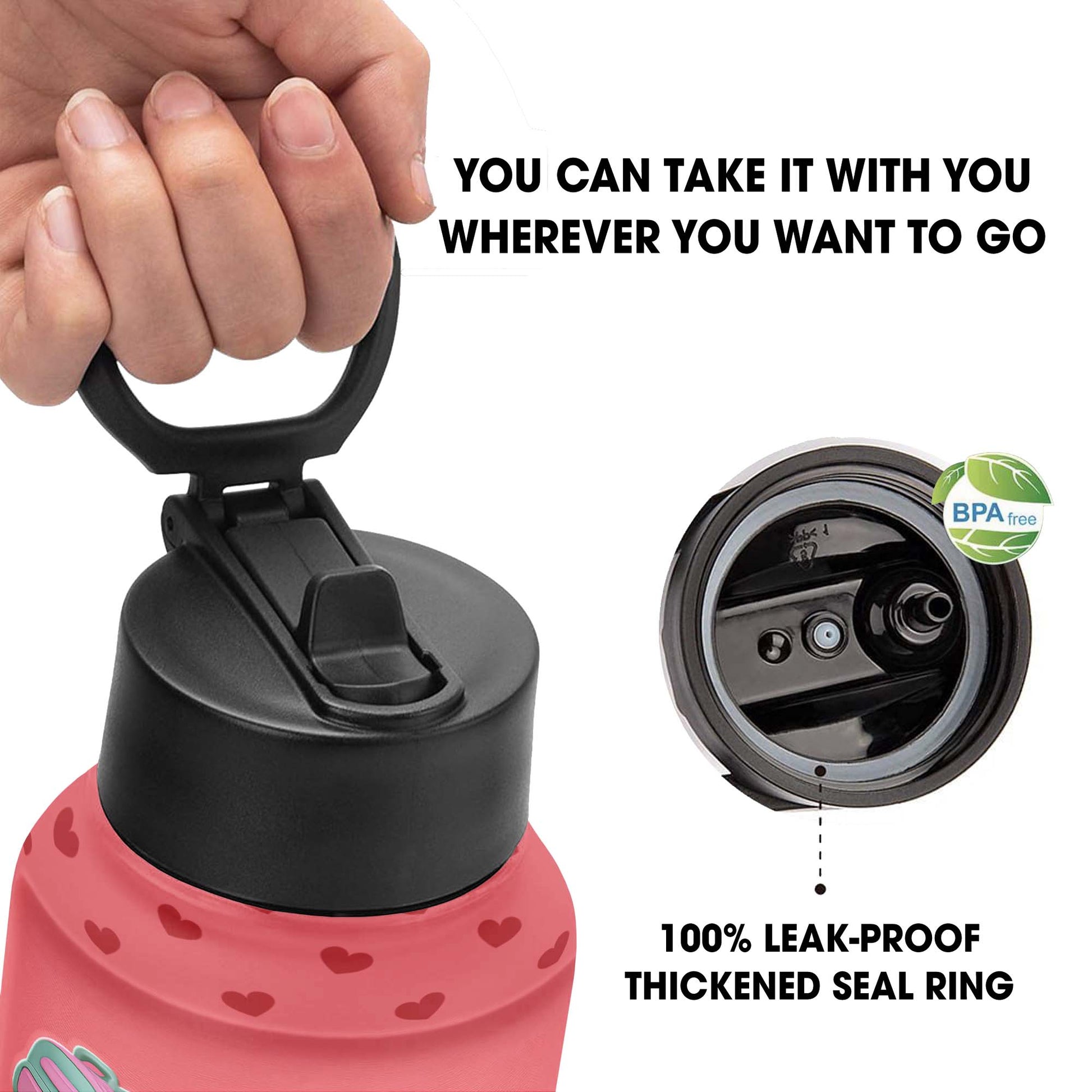 Personalized Water Bottle with Backpack and Colored Pencils