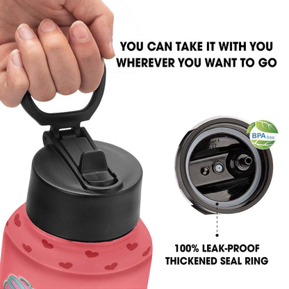 Personalized Water Bottle with Backpack and Colored Pencils