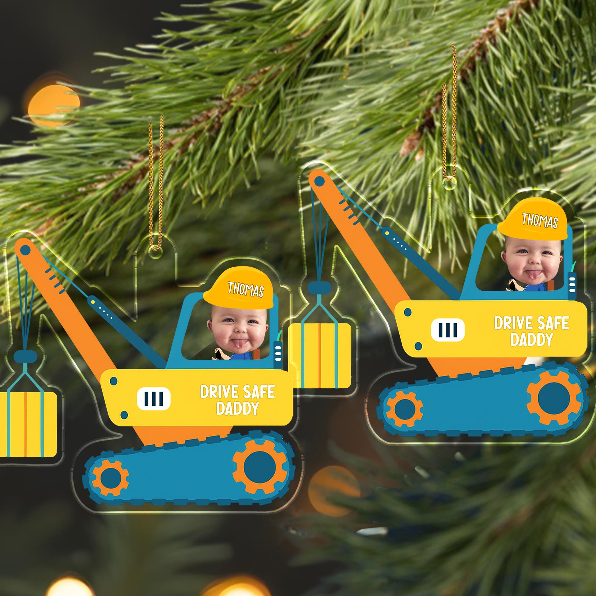 Drive Safe Daddy Crane Ornament