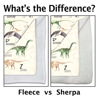 Manta educativa con el alfabeto de dinosaurios - Manta personalizada - KID229_BLK