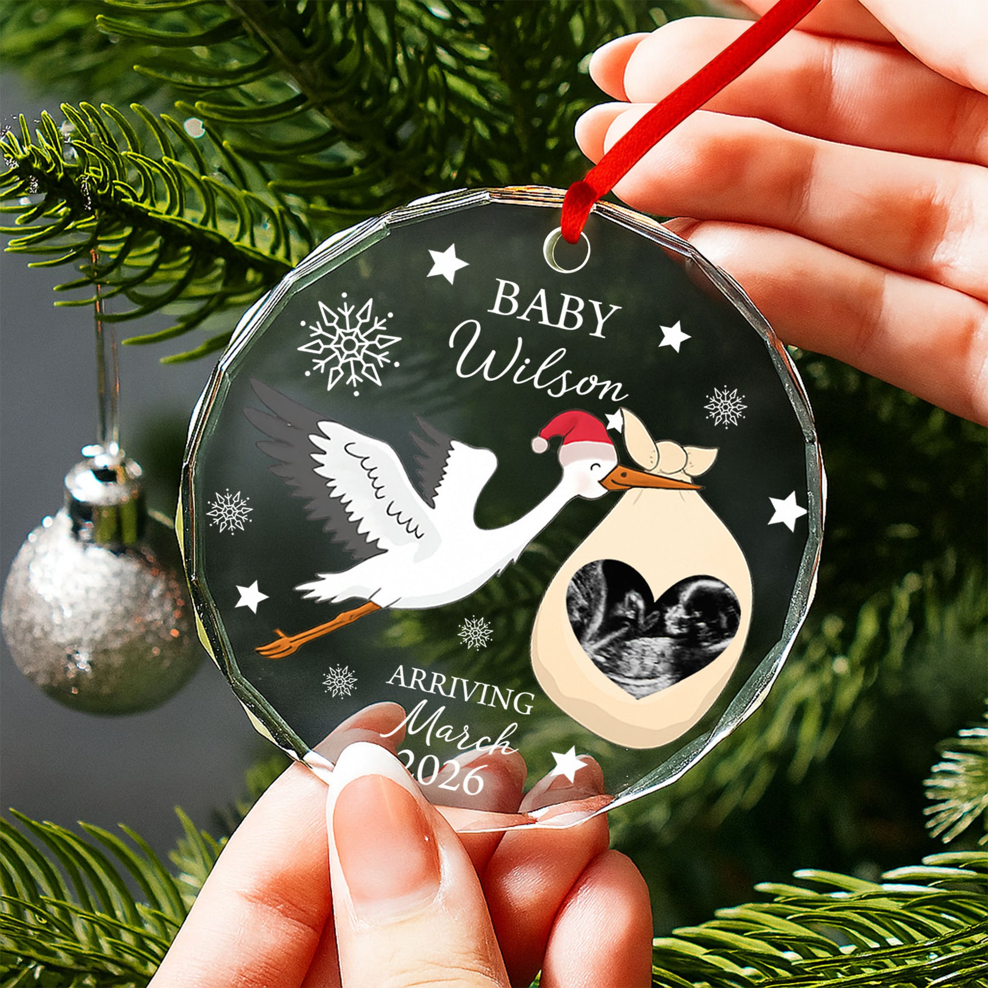 Baby Arriving March, Stork and Ultrasound Design