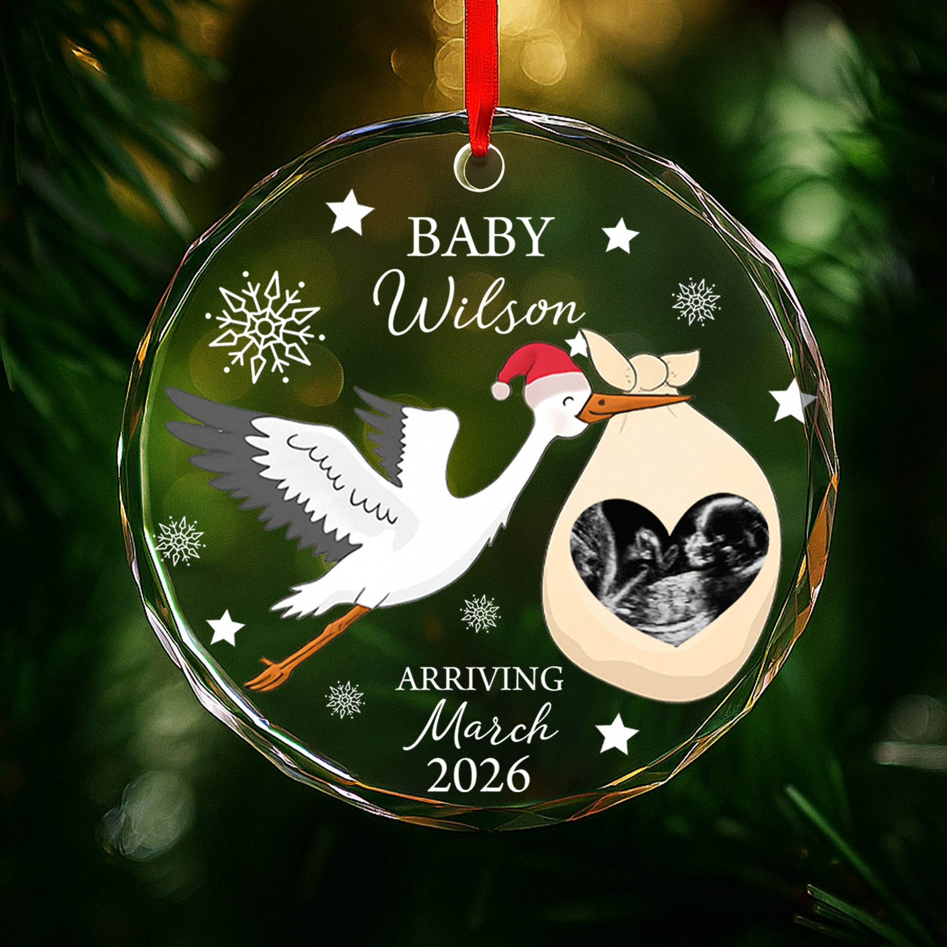 Baby Arriving March, Stork and Ultrasound Design