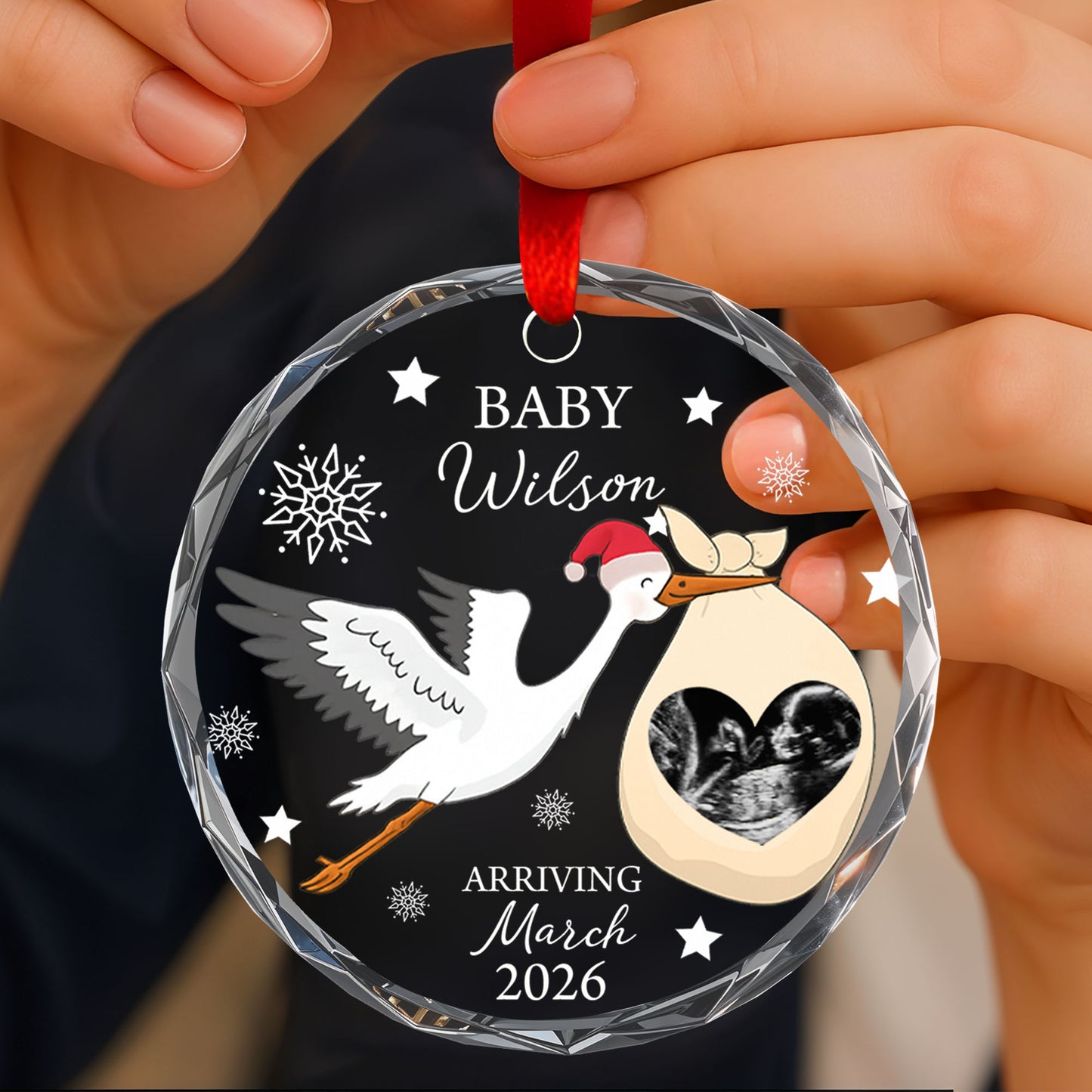 Baby Arriving March, Stork and Ultrasound Design