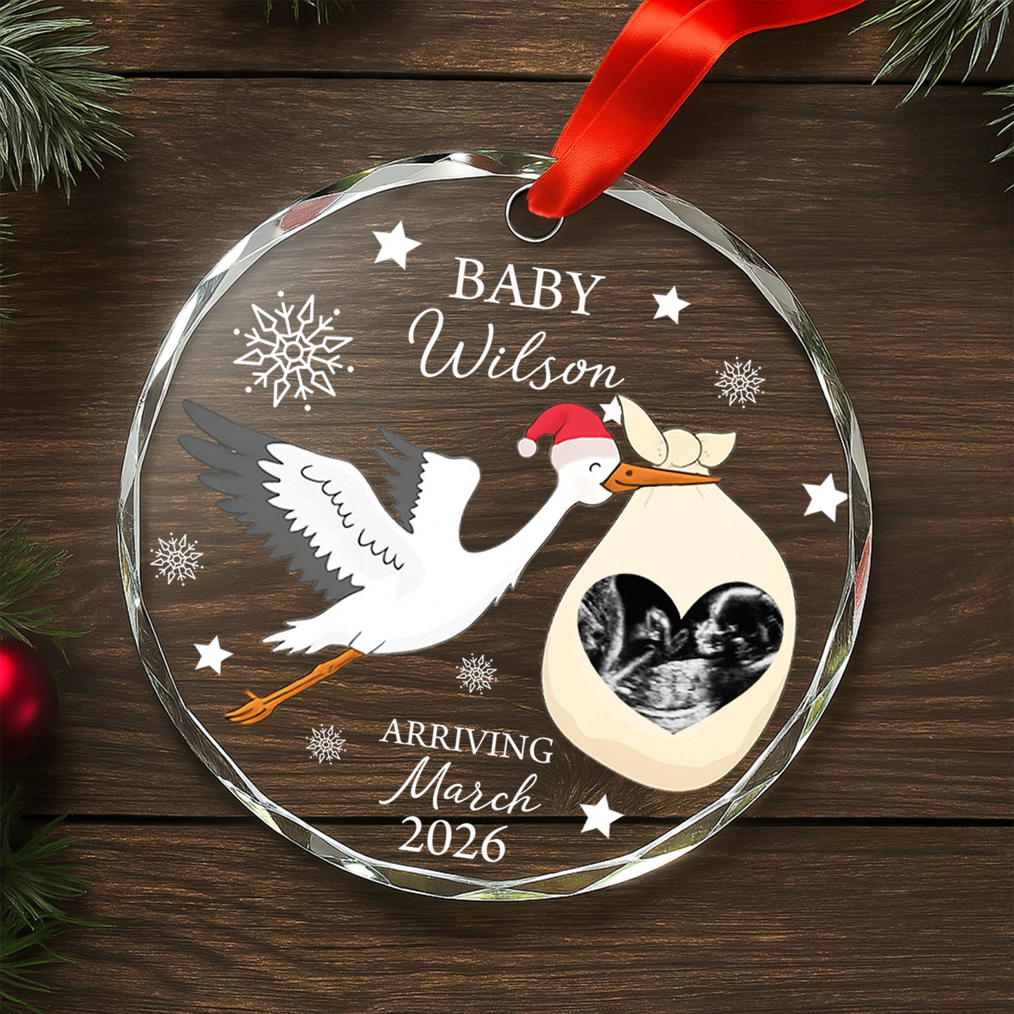 Baby Arriving March, Stork and Ultrasound Design