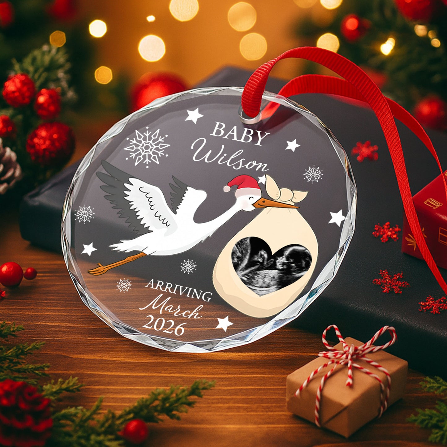 Baby Arriving March, Stork and Ultrasound Design