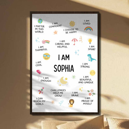 I Am Cool, I Am Proud of Myself, Confidence Boosting Art - Personalized Custom Vertical Poster - KID231_VPOS