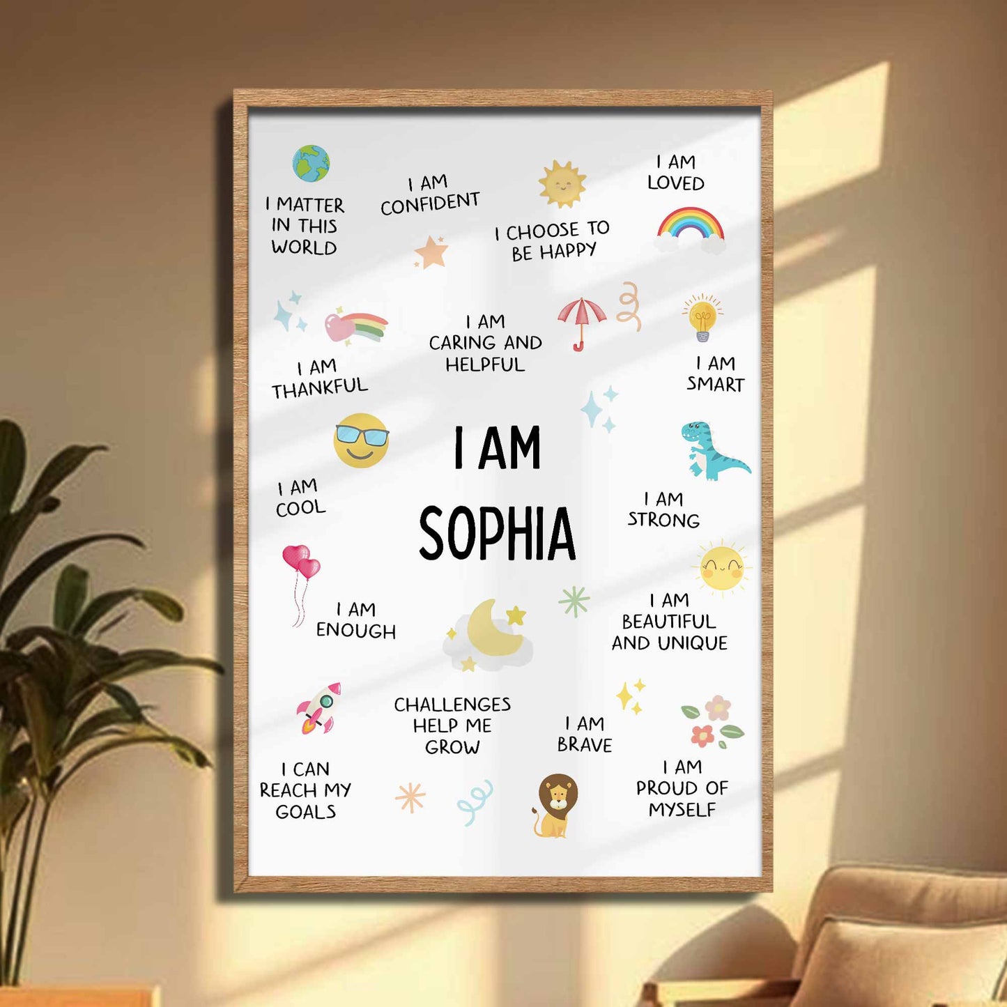 I Am Cool, I Am Proud of Myself, Confidence Boosting Art - Personalized Custom Vertical Poster - KID231_VPOS