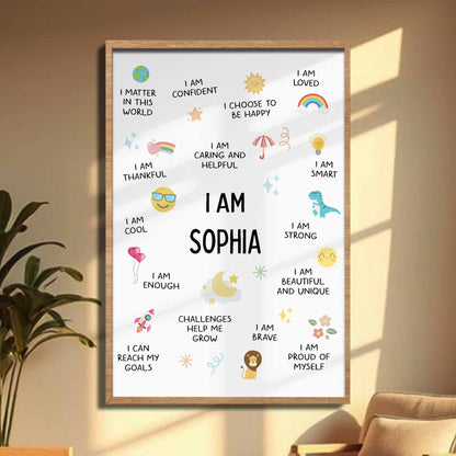 I Am Cool, I Am Proud of Myself, Confidence Boosting Art - Personalized Custom Vertical Poster - KID231_VPOS