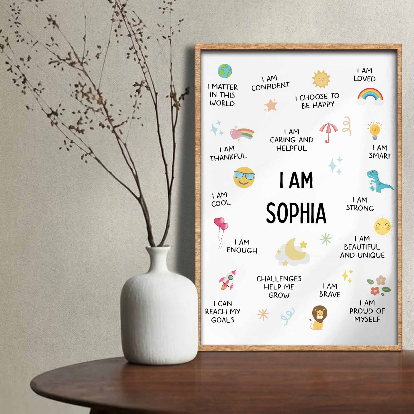 I Am Cool, I Am Proud of Myself, Confidence Boosting Art - Personalized Custom Vertical Poster - KID231_VPOS