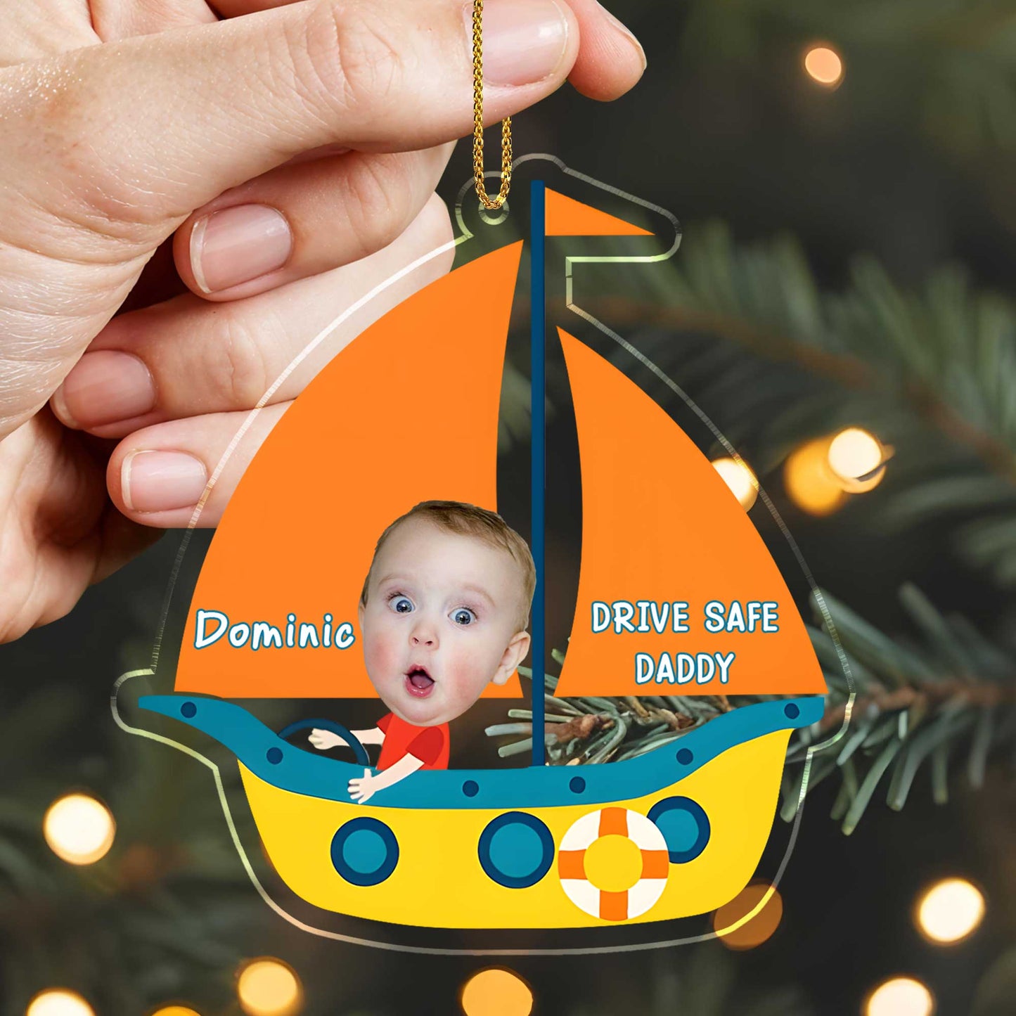 Drive Safe Daddy Sail Boat and Baby Face