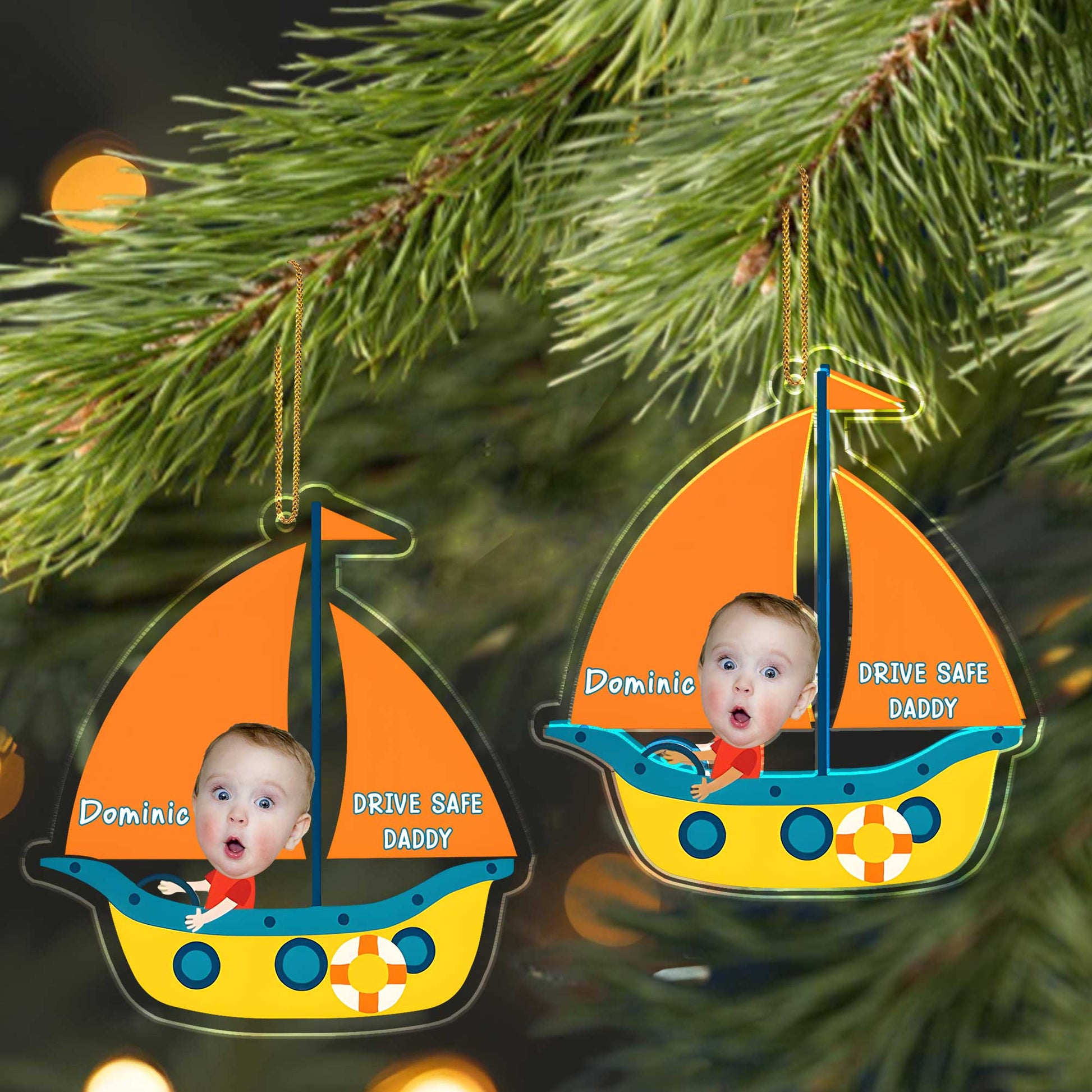 Drive Safe Daddy Sail Boat and Baby Face