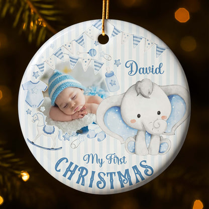 My First Christmas, Baby And Elephant Decoration