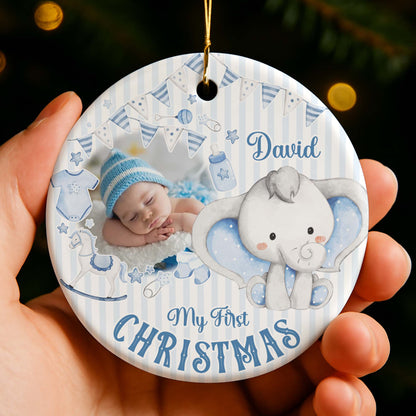 My First Christmas, Baby And Elephant Decoration
