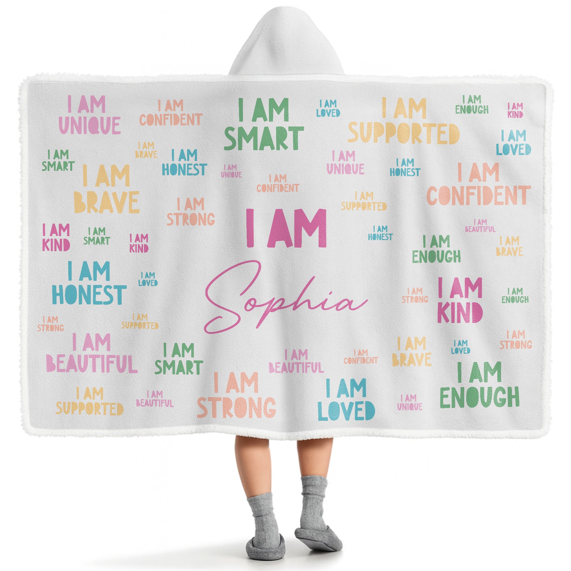 I Am Unique, I Am Brave, Positive Affirmations Blanket