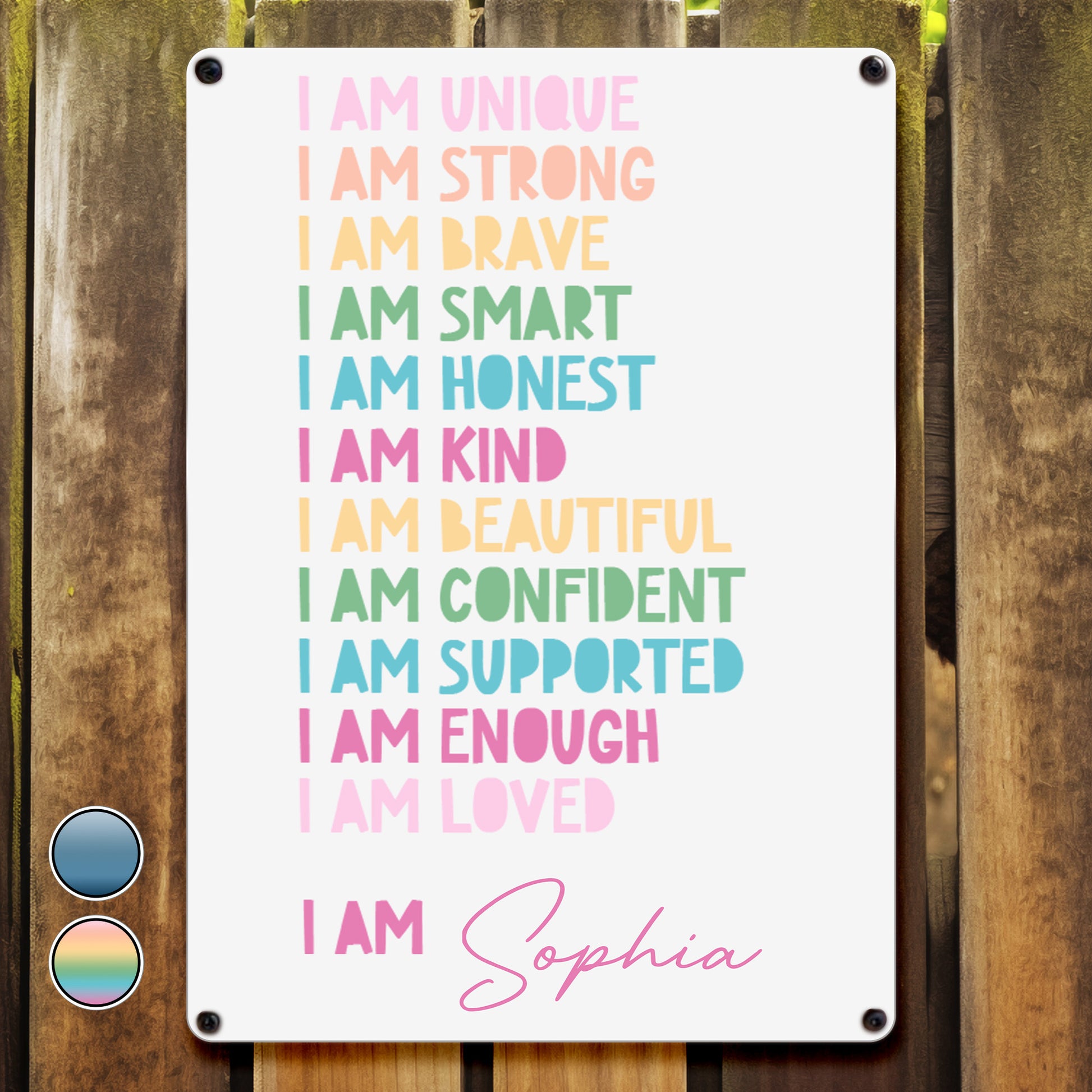 I Am Unique, I Am Strong, Positive Affirmations Sign