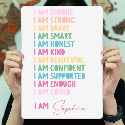 I Am Unique, I Am Strong, Positive Affirmations Sign