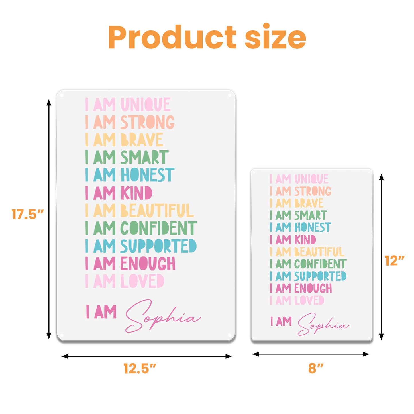 I Am Unique, I Am Strong, Positive Affirmations Sign