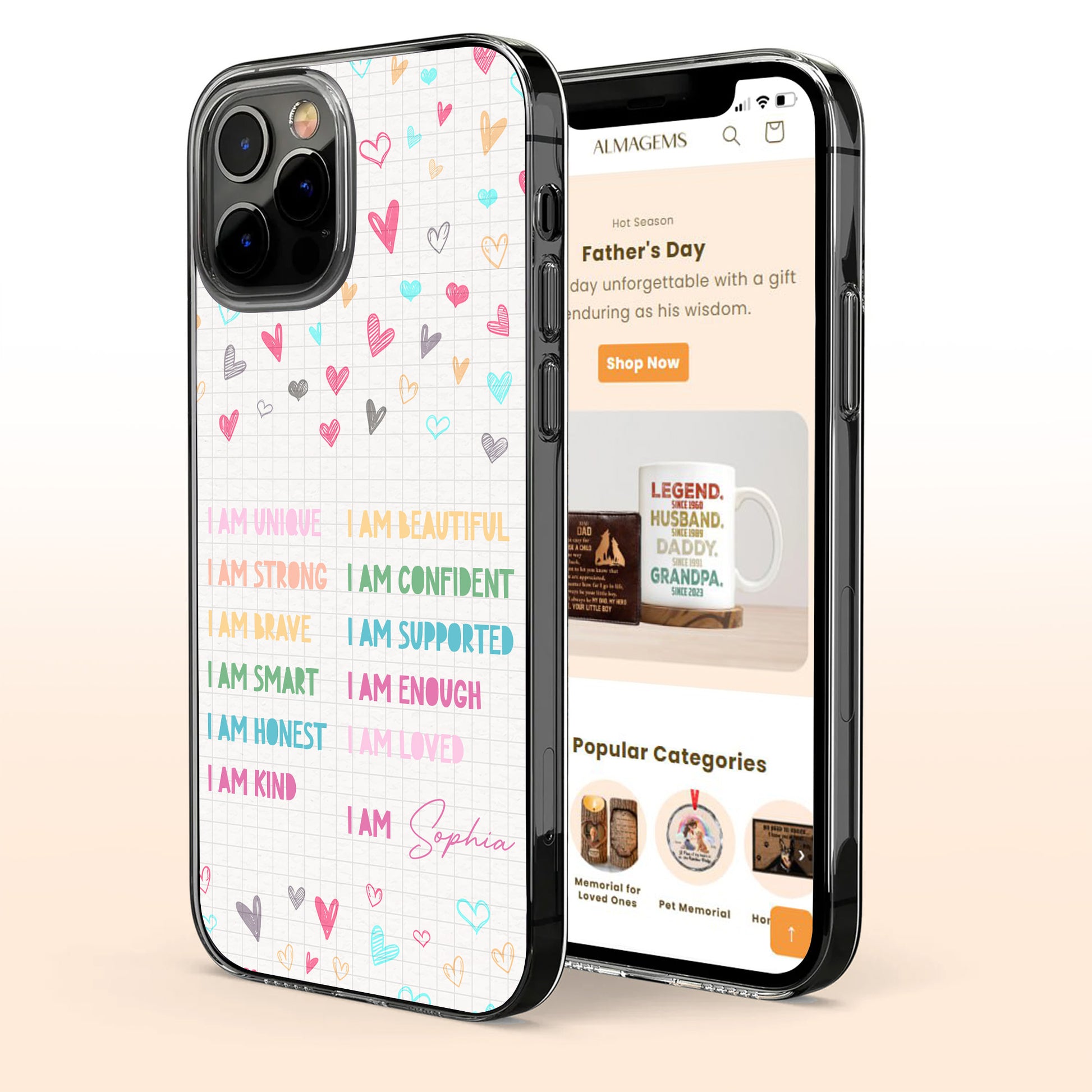 I Am Unique, Beautiful, Strong, And Loved Phone Design