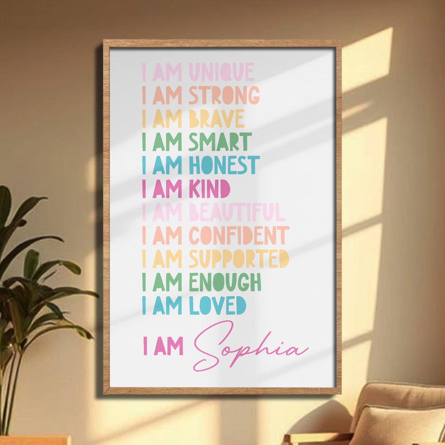 I Am Unique, I Am Strong, Inspirational Words Poster