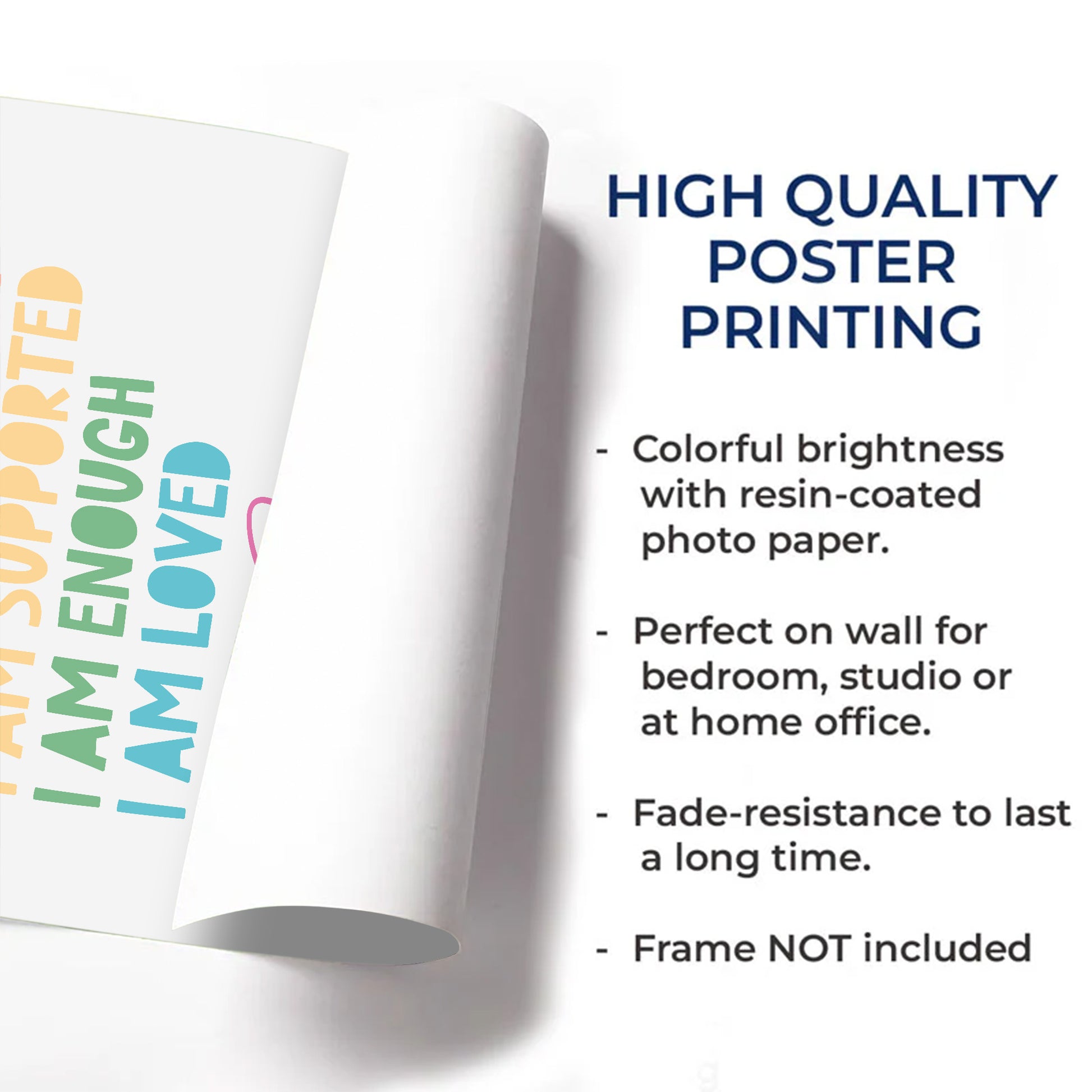 I Am Unique, I Am Strong, Inspirational Words Poster