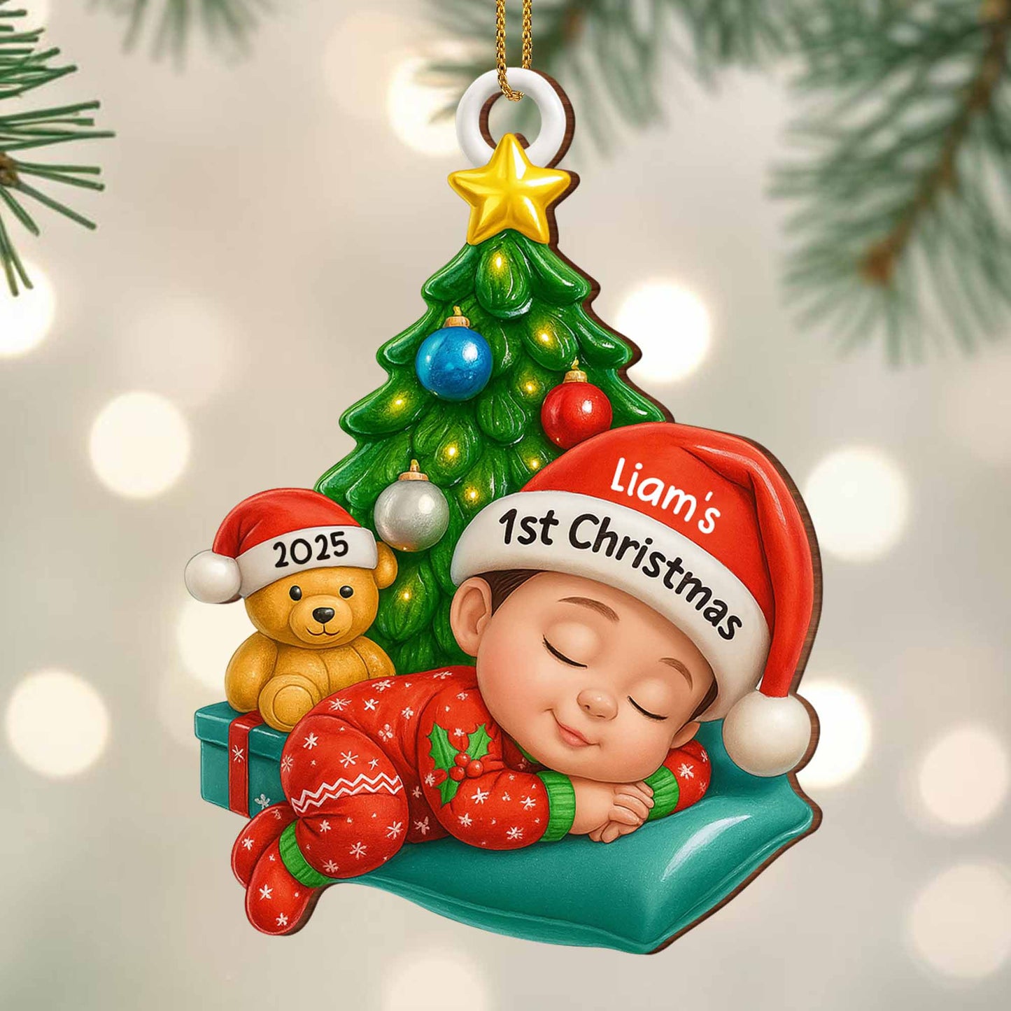 Warm Wishes for Your First Christmas, Baby and Christmas Tree