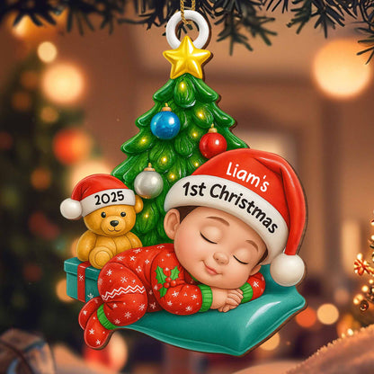 Warm Wishes for Your First Christmas, Baby and Christmas Tree