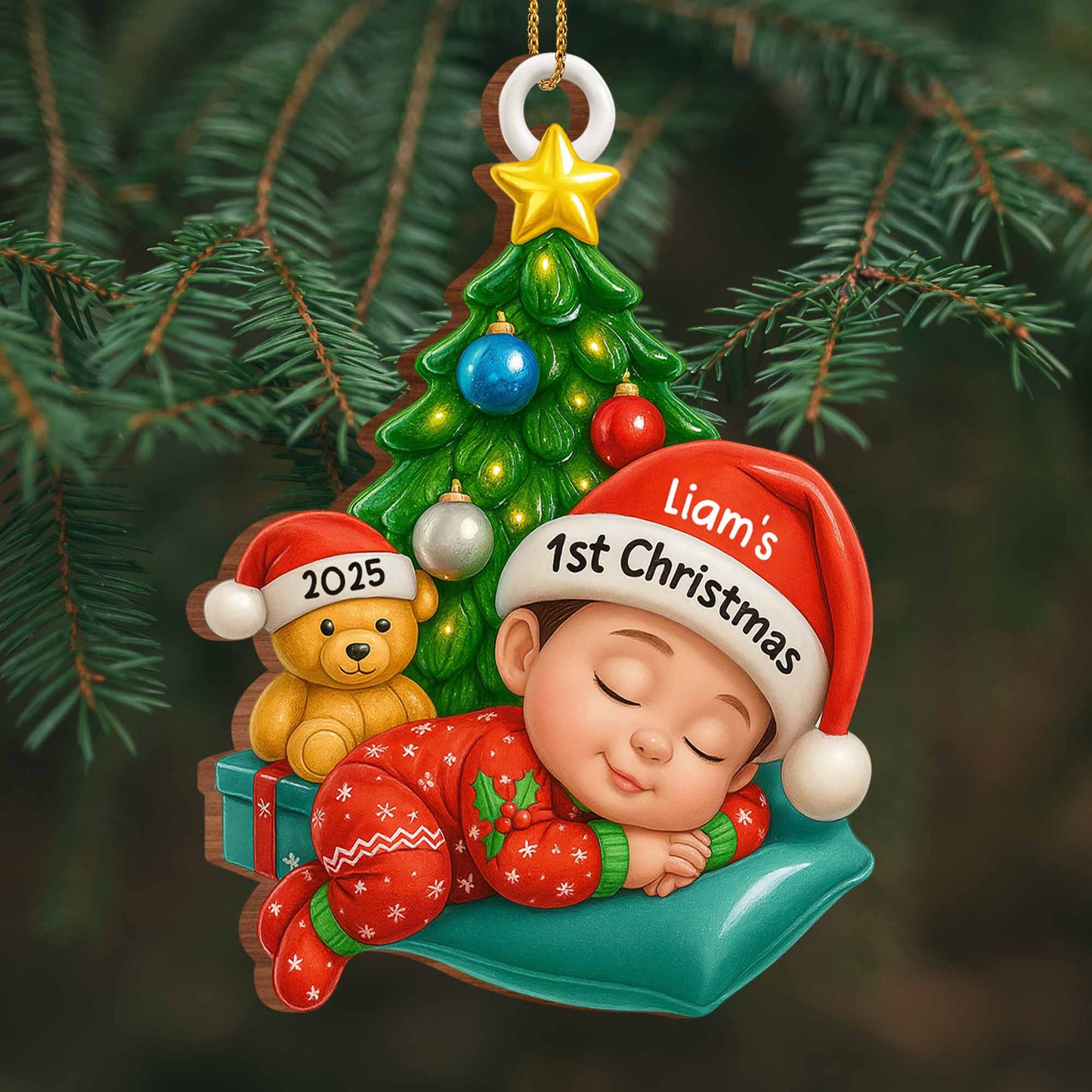 Warm Wishes for Your First Christmas, Baby and Christmas Tree
