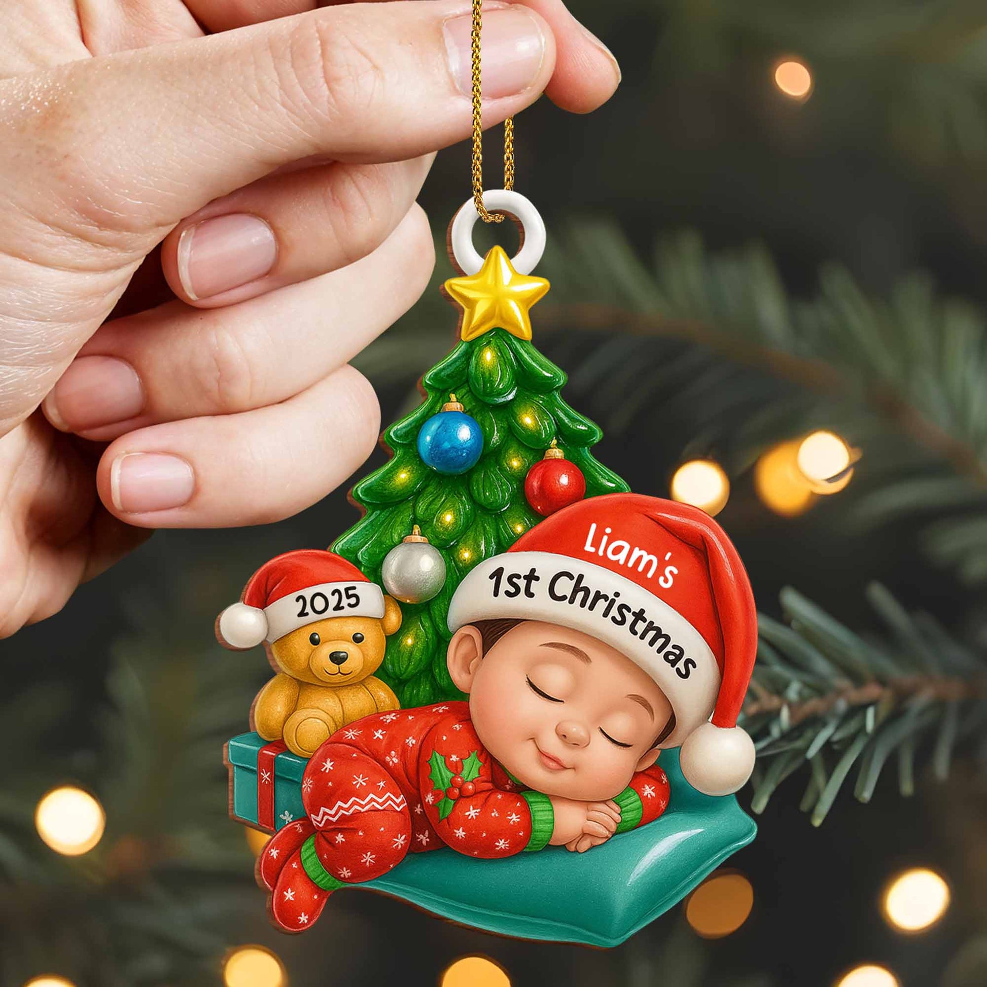 Warm Wishes for Your First Christmas, Baby and Christmas Tree