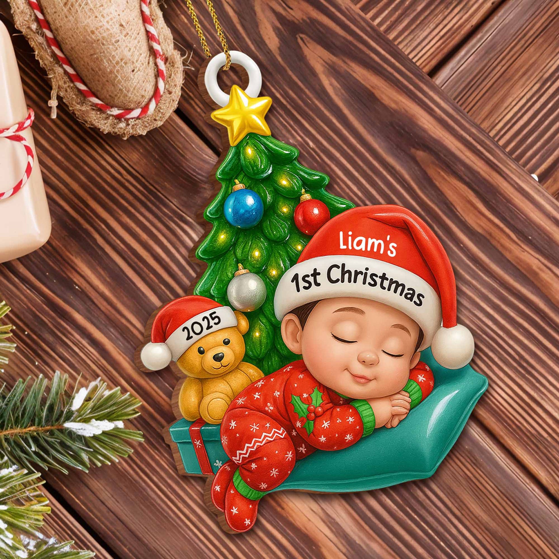 Warm Wishes for Your First Christmas, Baby and Christmas Tree