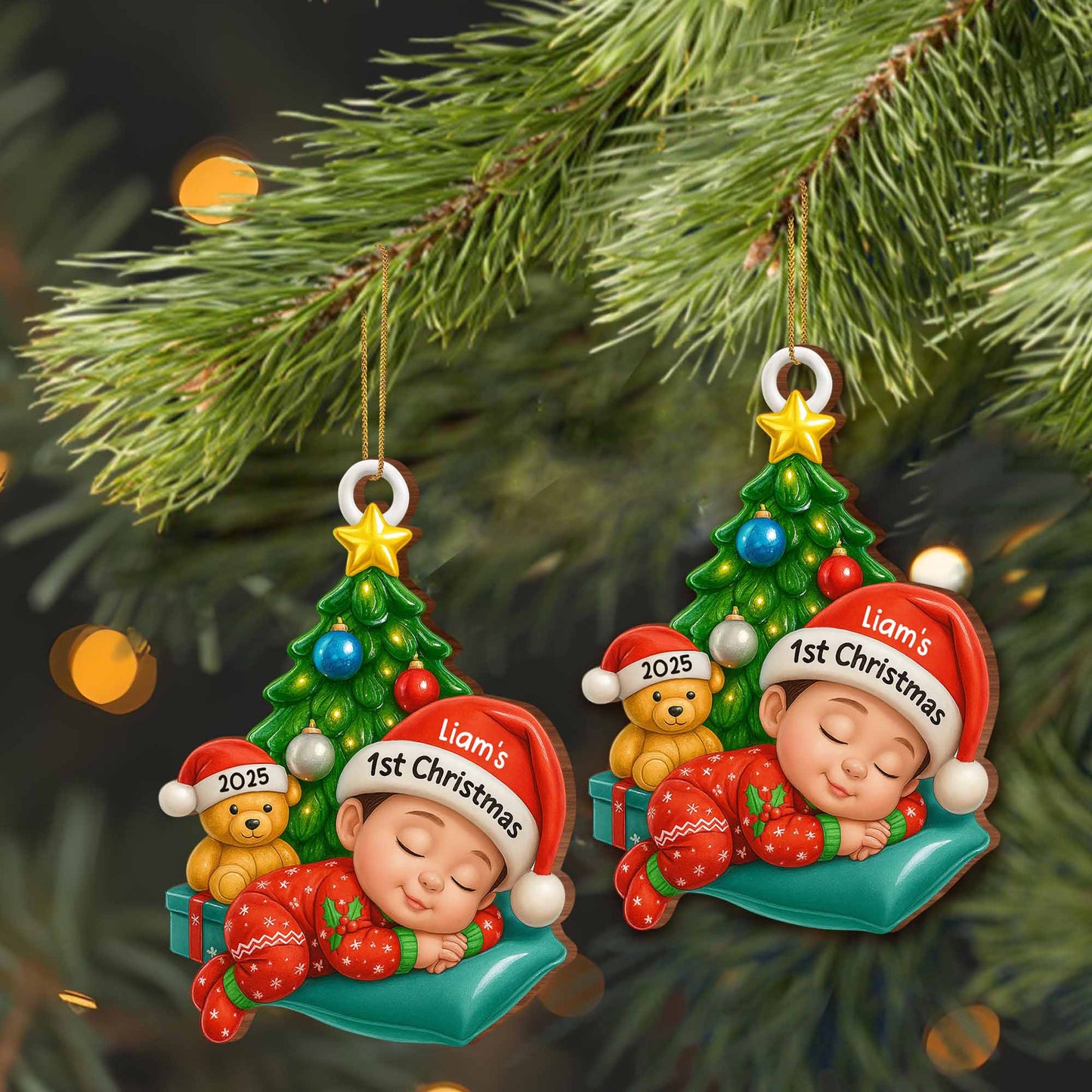 Warm Wishes for Your First Christmas, Baby and Christmas Tree