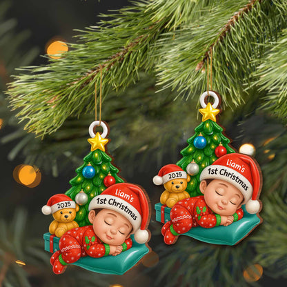 Warm Wishes for Your First Christmas, Baby and Christmas Tree