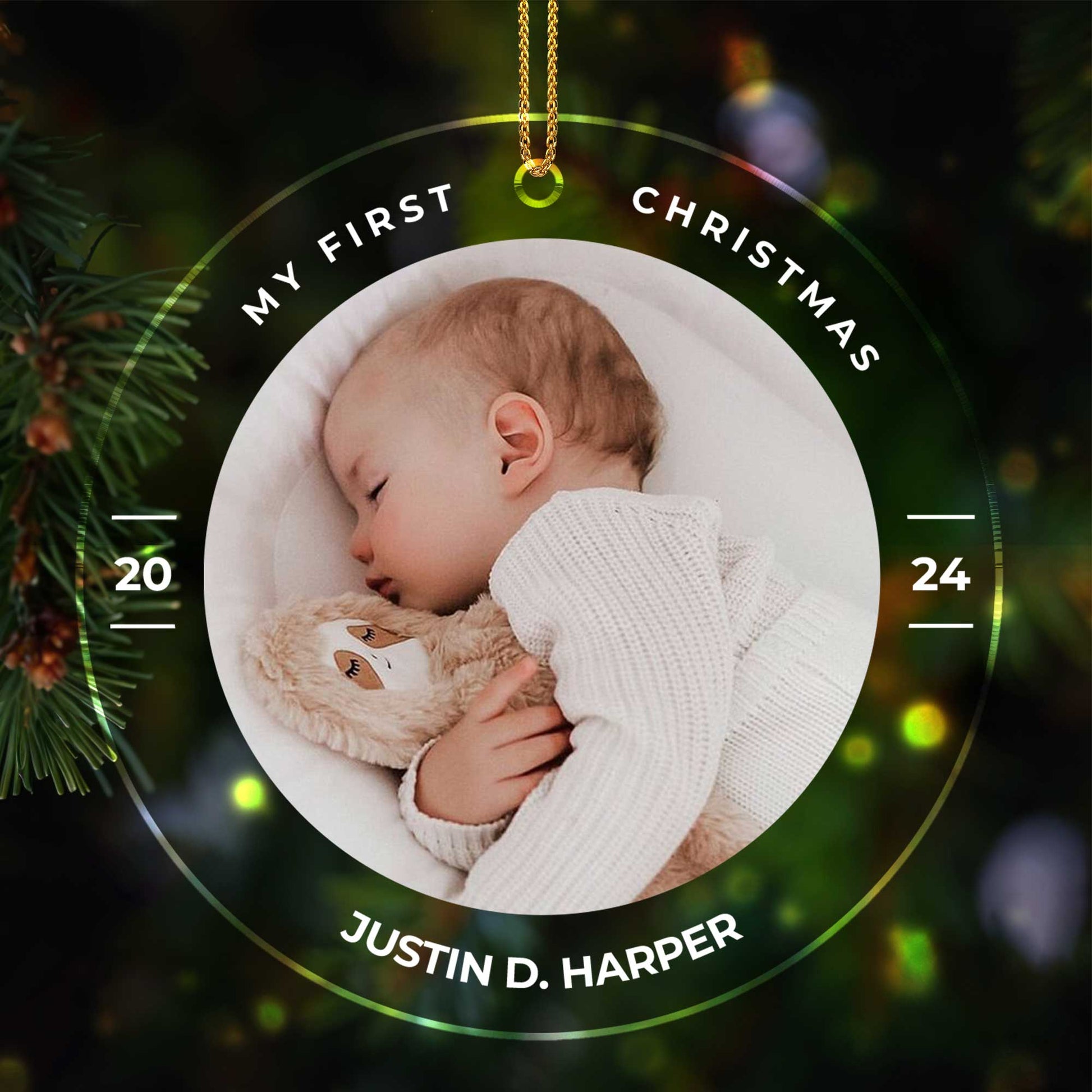 My First Christmas Baby And Teddy Bear Ornament