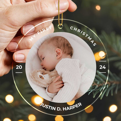 My First Christmas Baby And Teddy Bear Ornament