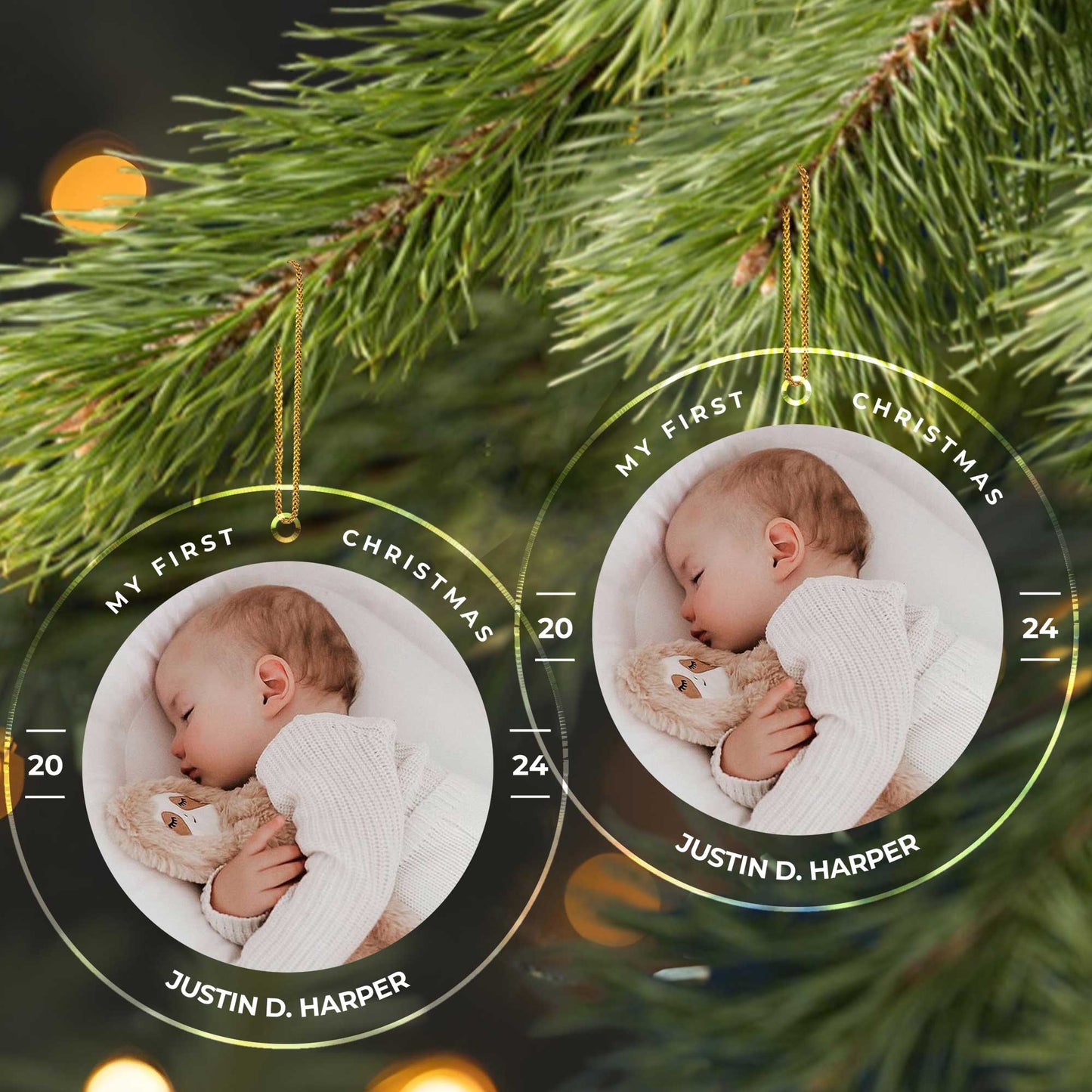 My First Christmas Baby And Teddy Bear Ornament