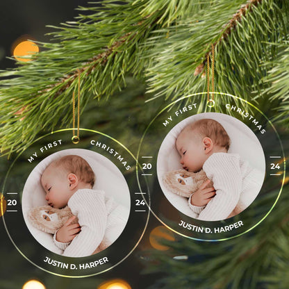 My First Christmas Baby And Teddy Bear Ornament