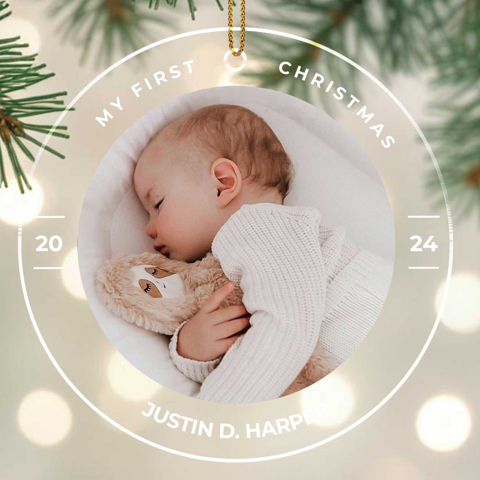 My First Christmas Baby And Teddy Bear Ornament