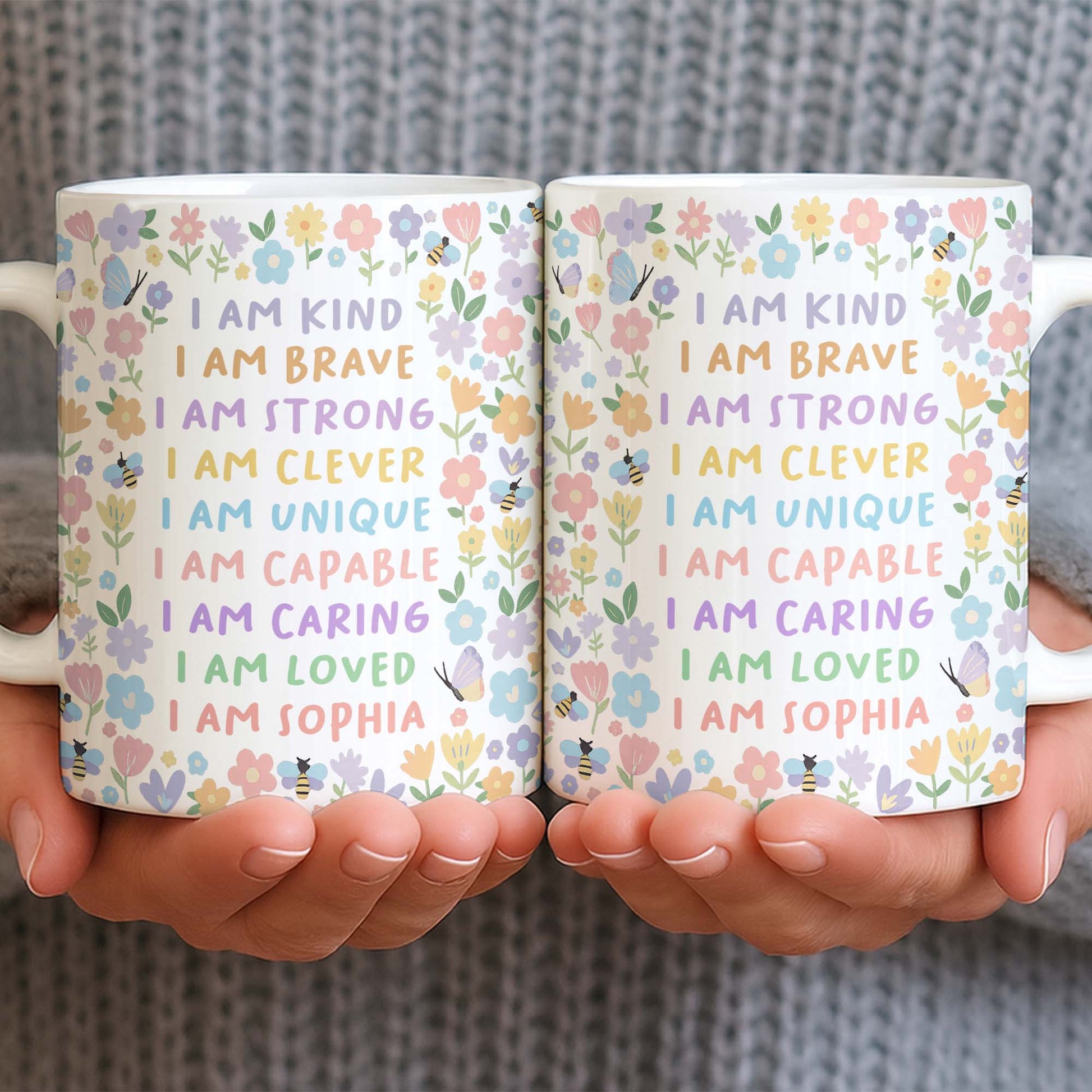 I Am Kind, I Am Brave, Encouraging Floral Design