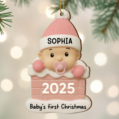 Baby's First Christmas With Cute Baby And Pacifier