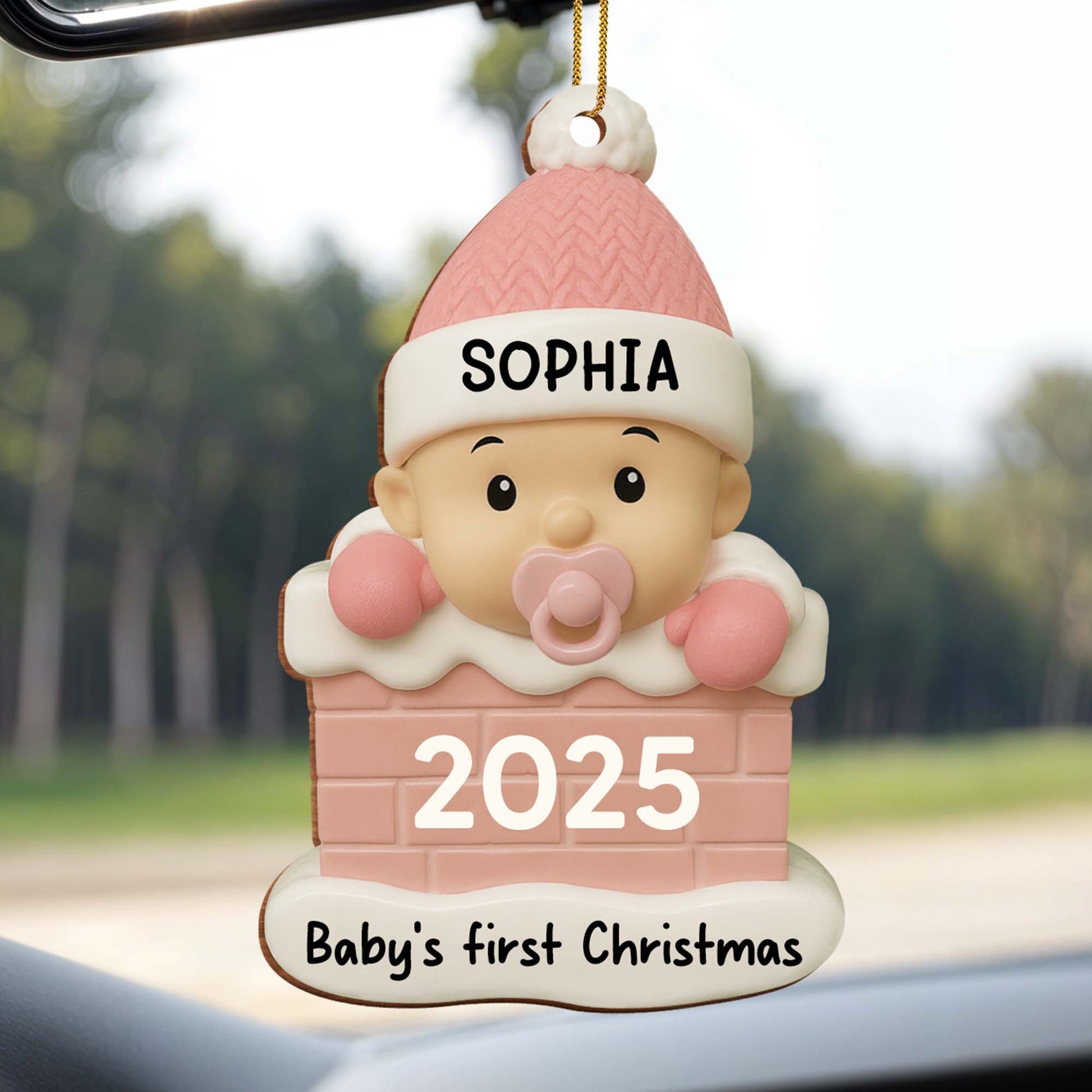 Baby's First Christmas With Cute Baby And Pacifier