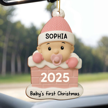 Baby's First Christmas With Cute Baby And Pacifier