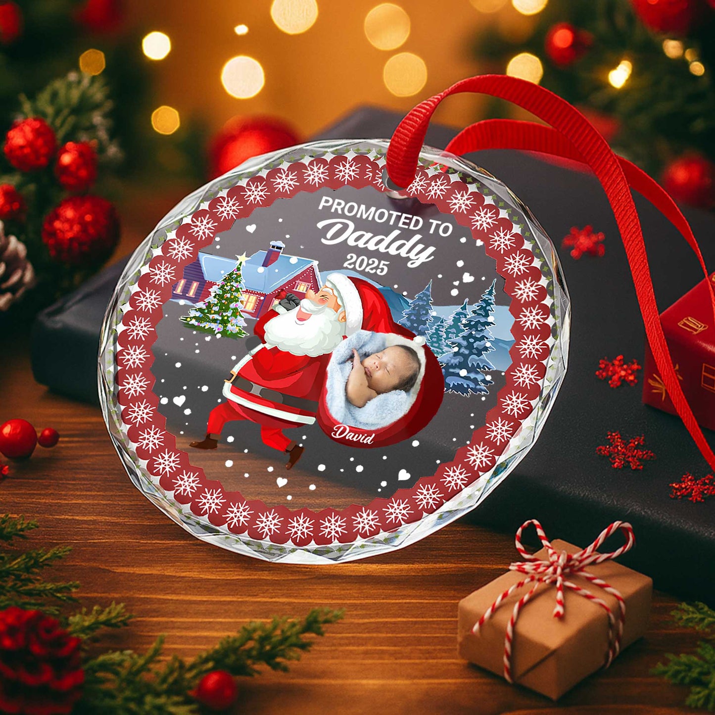 Promoted To Daddy With Santa And Christmas Themes