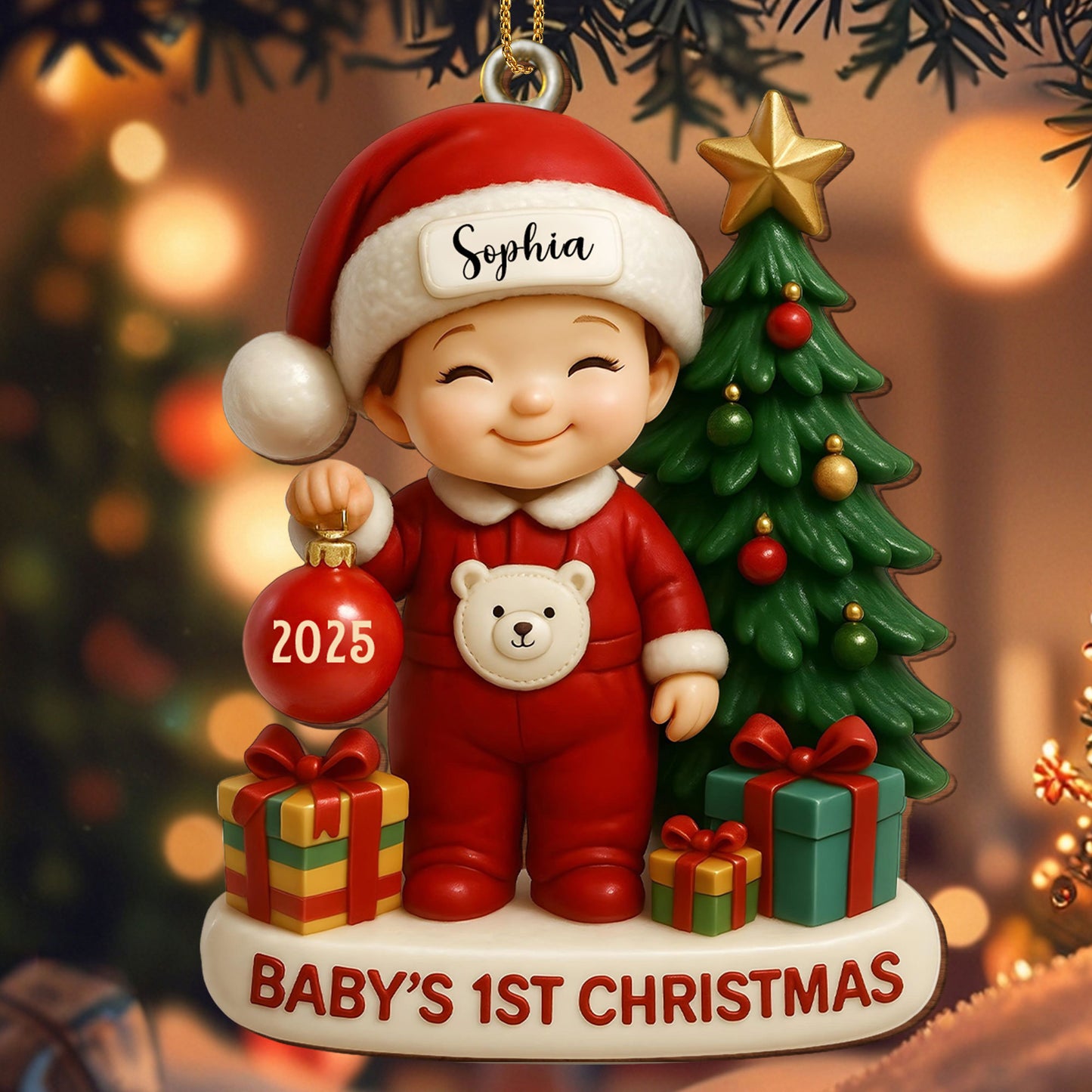 Baby’s 1st Christmas With Tree and Gifts