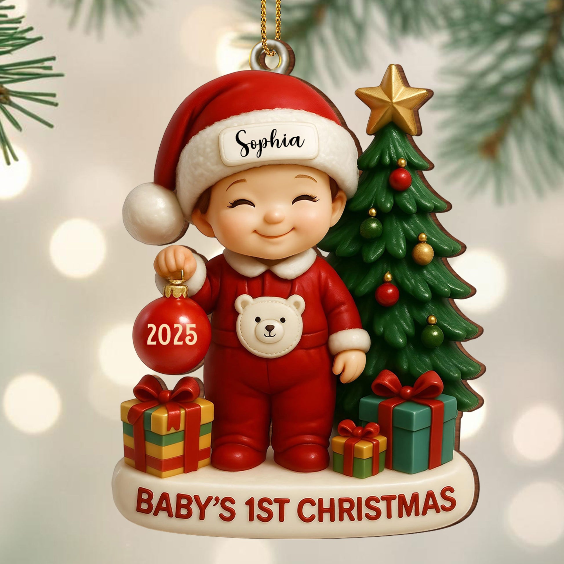 Baby’s 1st Christmas With Tree and Gifts