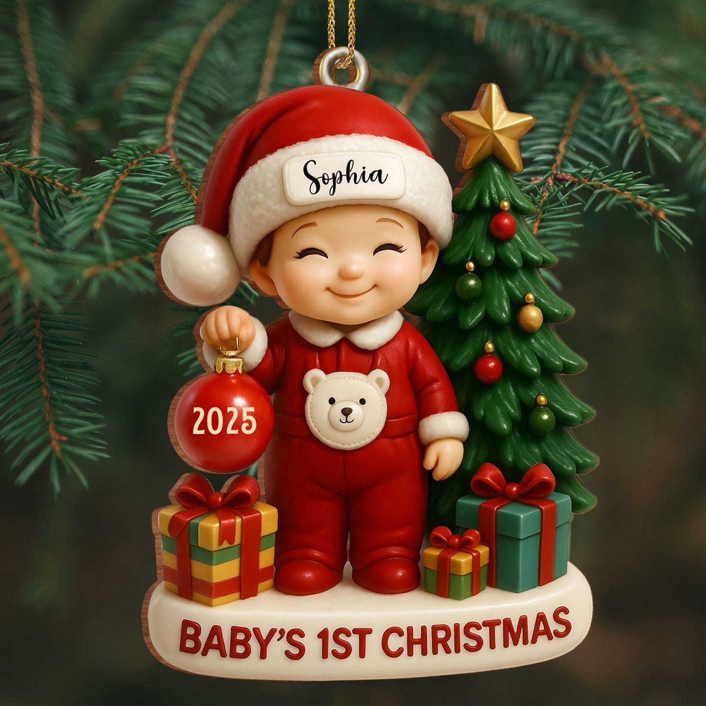 Baby’s 1st Christmas With Tree and Gifts