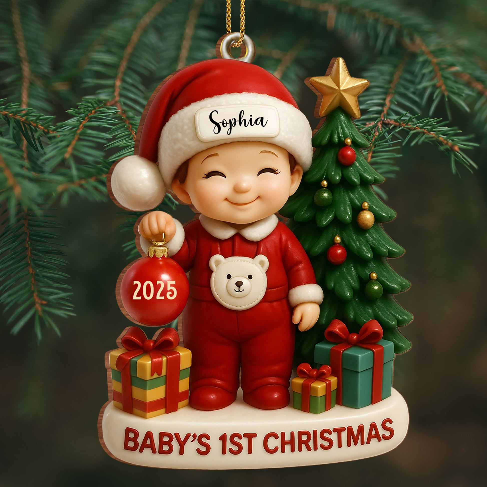 Baby’s 1st Christmas With Tree and Gifts