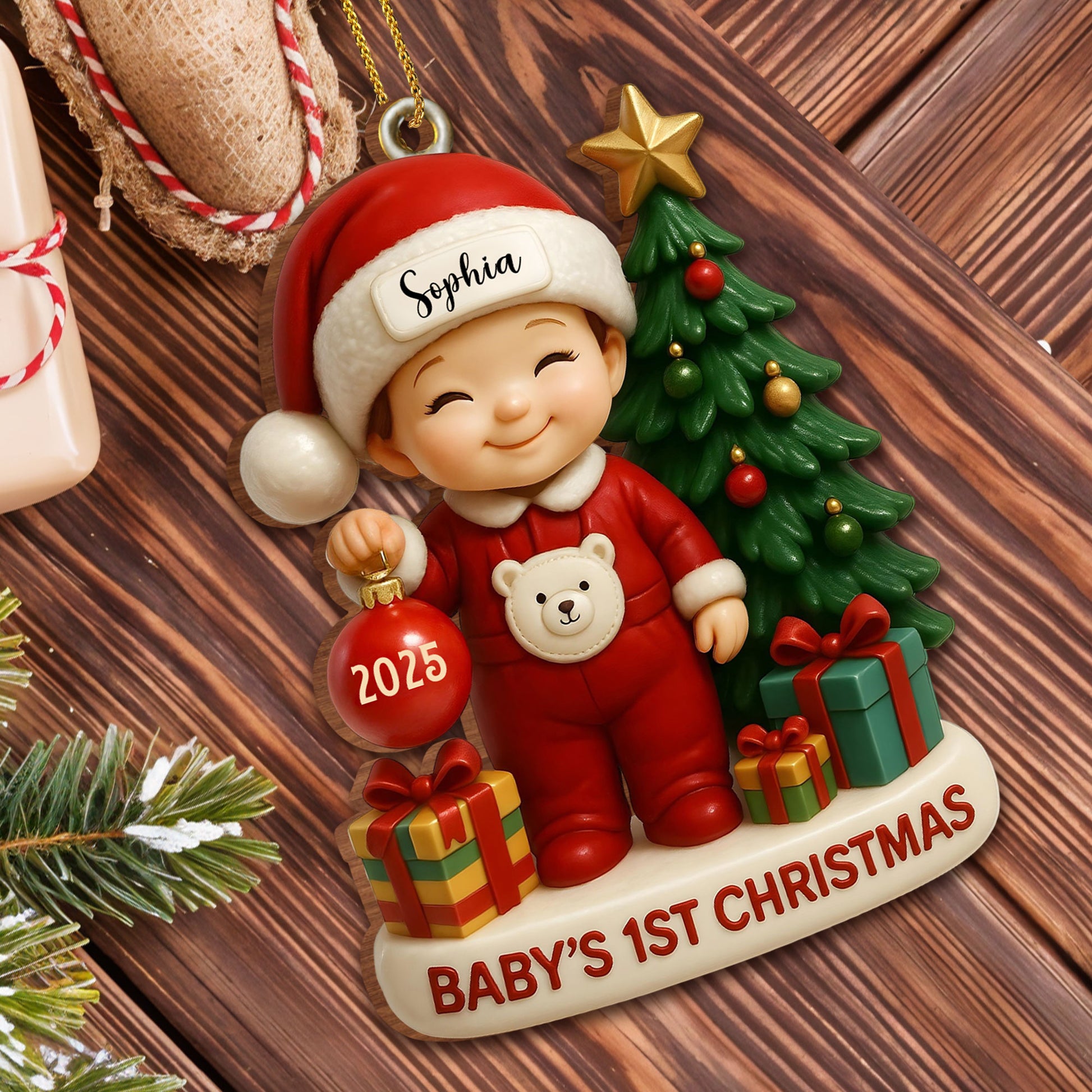 Baby’s 1st Christmas With Tree and Gifts
