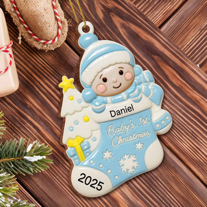 Baby's 1st Christmas, Tree and Snowflakes Ornament