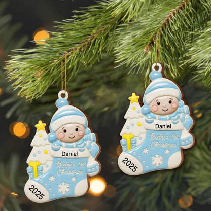 Baby's 1st Christmas, Tree and Snowflakes Ornament